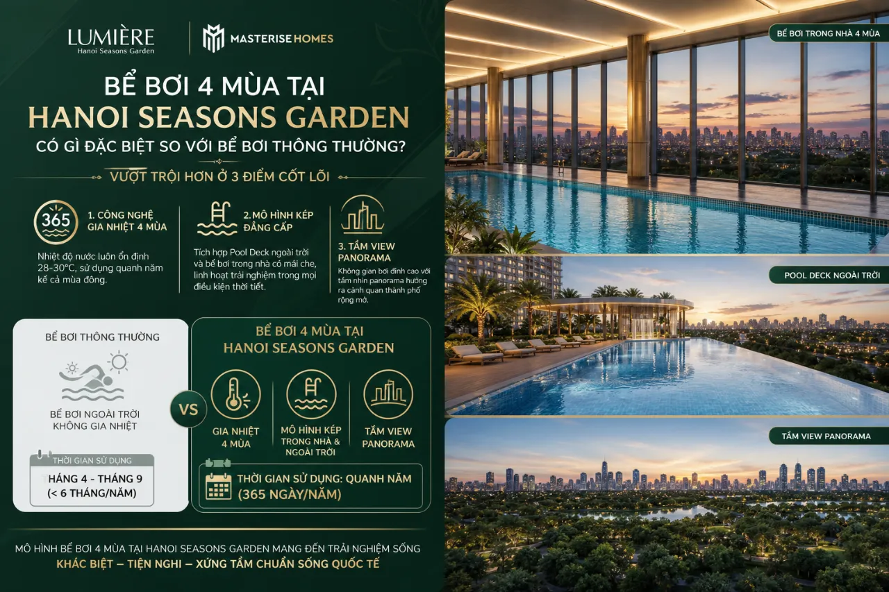 Bể Bơi 4 Mùa Tại Hanoi Seasons Garden Có Gì Đặc Biệt So Với Bể Bơi Thông Thường?
