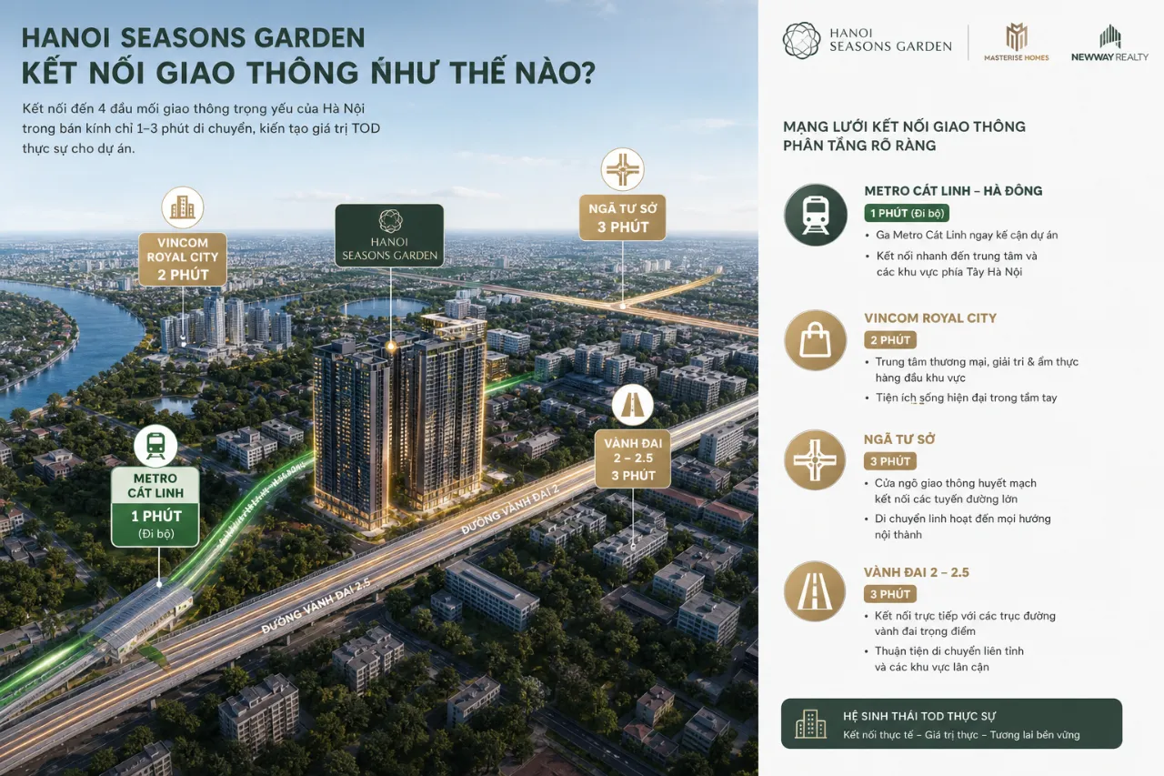 Hanoi Seasons Garden có kết nối giao thông như thế nào?