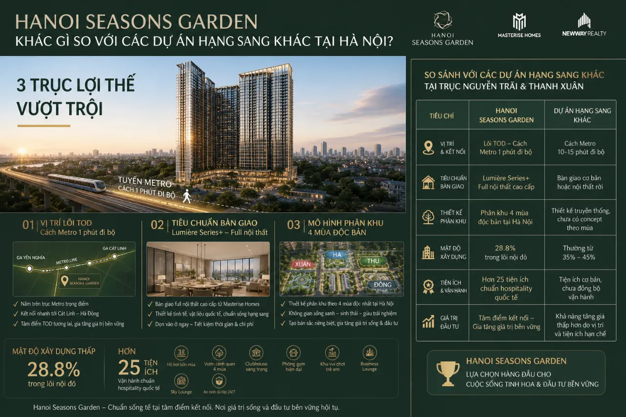 Hanoi Seasons Garden khác gì so với các dự án hạng sang khác tại Hà Nội?