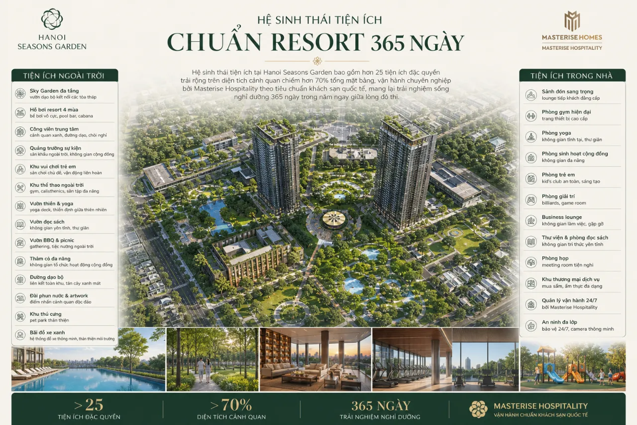 Hệ sinh thái tiện ích chuẩn resort 365 ngày
