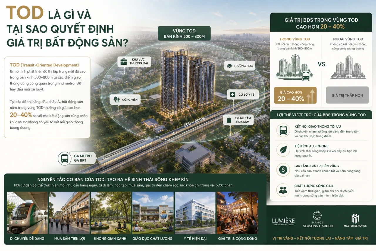 TOD là gì và tại sao quyết định giá trị bất động sản?