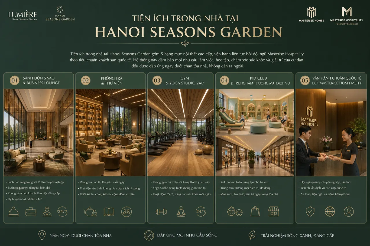 Tiện ích trong nhà tại Hanoi Seasons Garden có gì?